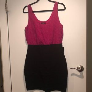 Pink and Black Express Bodycon Dress